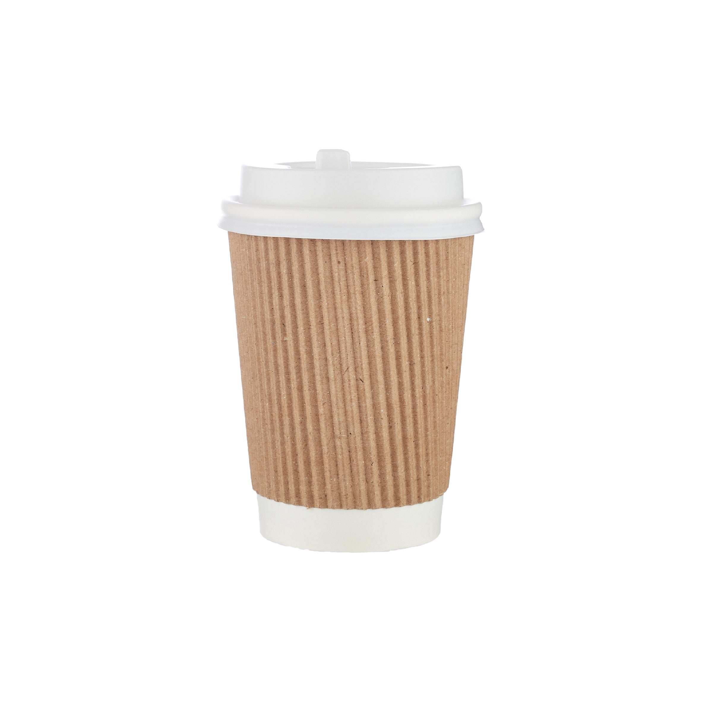 12 Oz Kraft Ripple Paper Cup With Lid 10 Pieces - Hotpack UAE