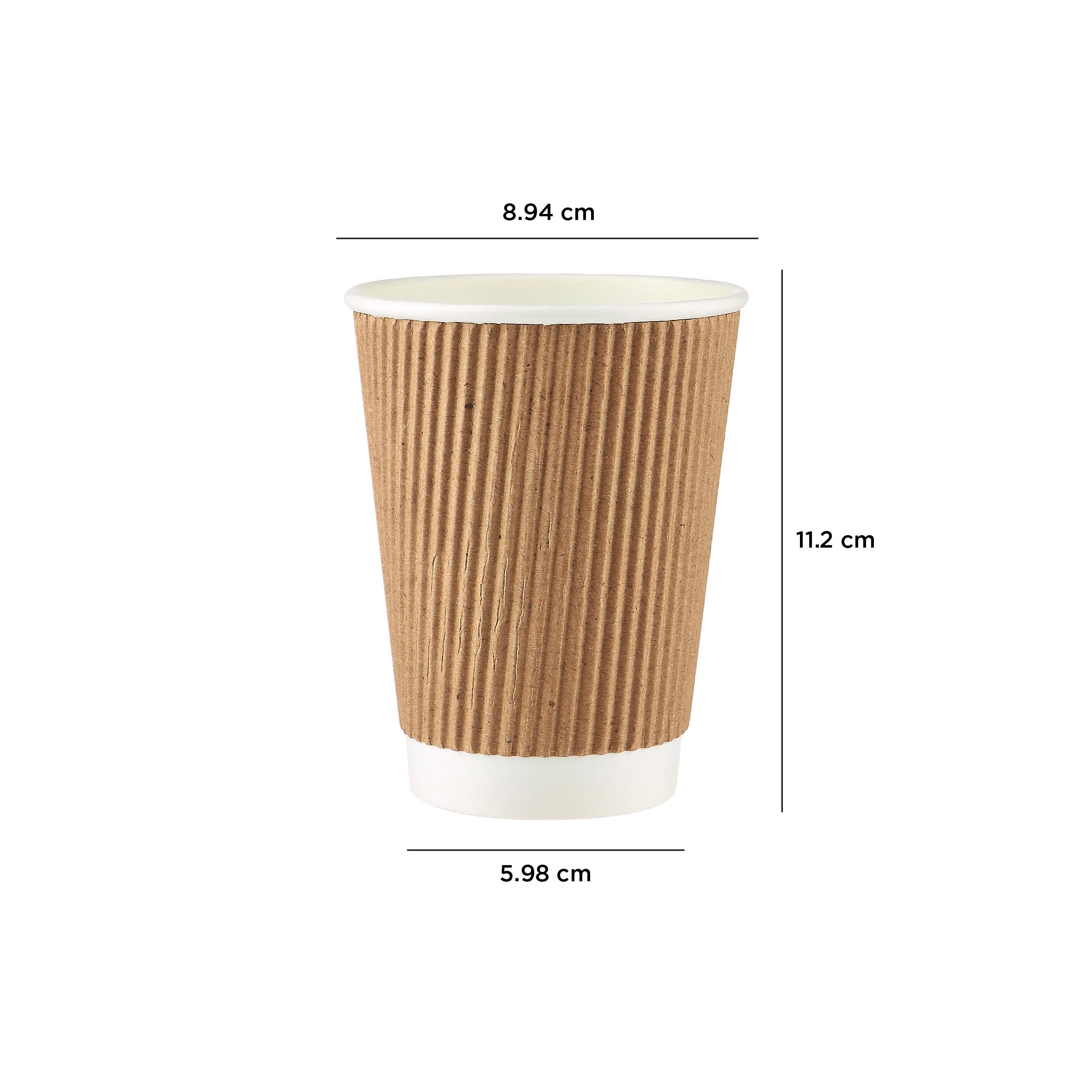 12 Oz Kraft Ripple Paper Cup With Lid 10 Pieces - Hotpack UAE